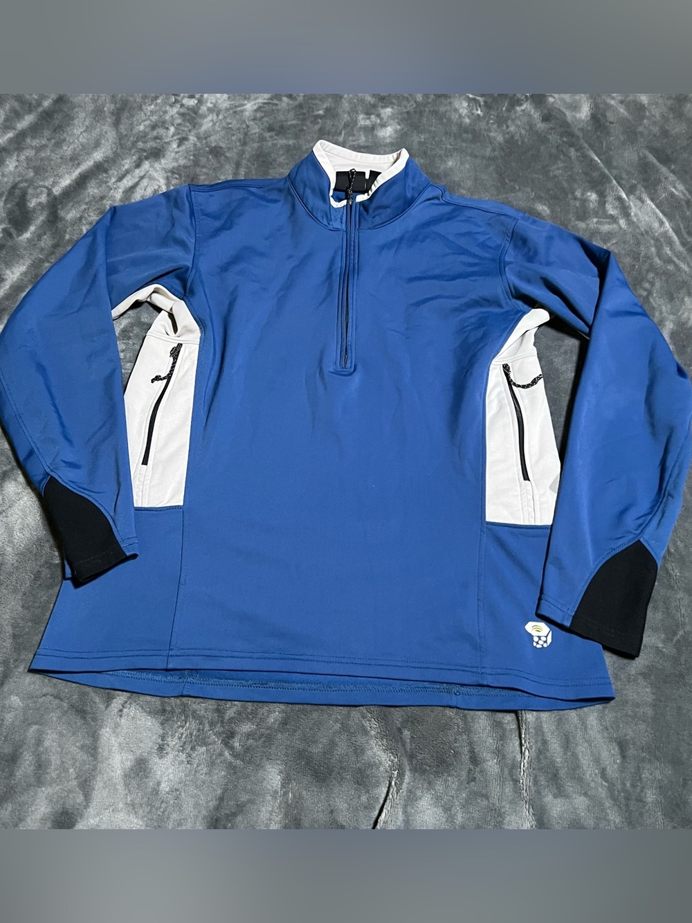 Vintage Mountain Hardwear Running Zip Fleece Blue Jacket Size Women's Large